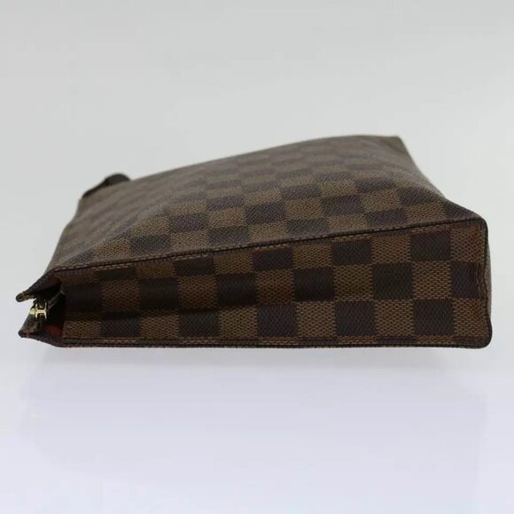 LOUIS VUITTON Damier Ebene Poche Toilette 26 Pouch N47543 LV Auth - Picture 11 of 16